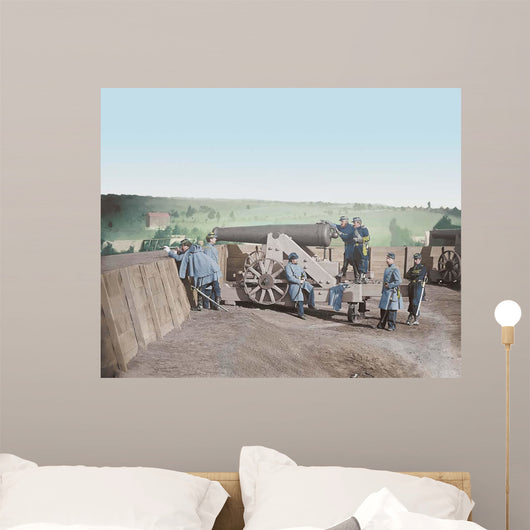 Officers Operating Cannon Fort Wall Decal