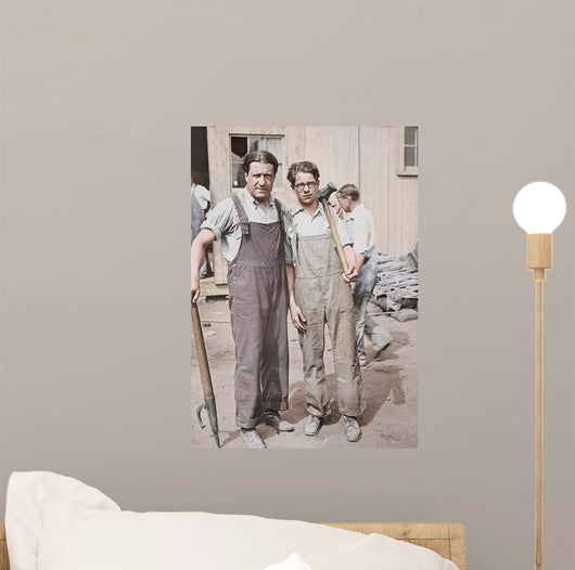 Father and Son Working Wall Decal