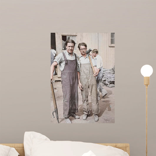 Father and Son Working Wall Decal