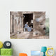 Elder Woman Knitting Farm Wall Decal