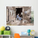 Elder Woman Knitting Farm Wall Decal