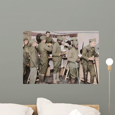 American Soldiers Getting Their Wall Decal shown on a wall