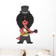 Illustration Allosaurus Guitar Playing Wall Decal