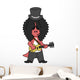 Illustration Allosaurus Guitar Playing Wall Decal