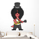 Illustration Allosaurus Guitar Playing Wall Decal