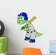 Illustration Brontosaurus Baseball Player Wall Decal