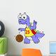 Illustration Stegosaurus Playing Basketball Wall Decal