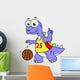 Illustration Stegosaurus Playing Basketball Wall Decal