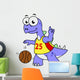 Illustration Stegosaurus Playing Basketball Wall Decal