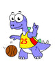 Illustration Stegosaurus Playing Basketball Wall Decal