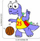 Illustration Stegosaurus Playing Basketball Wall Decal