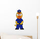Illustration Pachycephalosaurus Police Officer Wall Decal