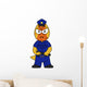 Illustration Pachycephalosaurus Police Officer Wall Decal