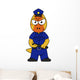 Illustration Pachycephalosaurus Police Officer Wall Decal
