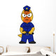 Illustration Pachycephalosaurus Police Officer Wall Decal