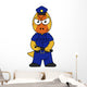 Illustration Pachycephalosaurus Police Officer Wall Decal