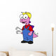 Illustration Stegosaurus Construction Worker Wall Decal