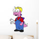 Illustration Stegosaurus Construction Worker Wall Decal