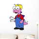 Illustration Stegosaurus Construction Worker Wall Decal