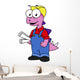 Illustration Stegosaurus Construction Worker Wall Decal