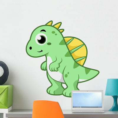 Cute Illustration Spinosaurus Wall Decal Design 4 shown on a wall