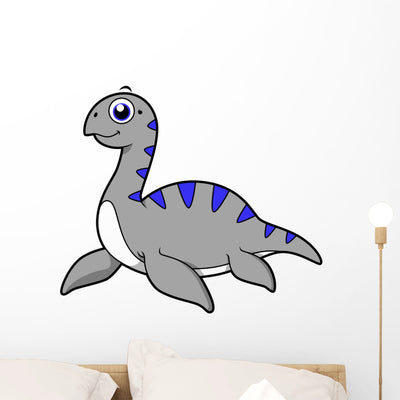 Cute Illustration Loch Ness Wall Decal Design 1 shown on a wall