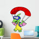 Illustration Pterodactyl Parachuting Wall Decal