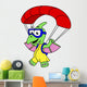Illustration Pterodactyl Parachuting Wall Decal