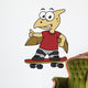 Illustration Pterosaur Skateboarding Wall Decal