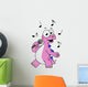 Illustration Singing Stegosaurus Wall Decal