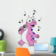 Illustration Singing Stegosaurus Wall Decal