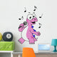 Illustration Singing Stegosaurus Wall Decal
