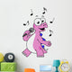 Illustration Singing Stegosaurus Wall Decal