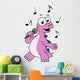 Illustration Singing Stegosaurus Wall Decal