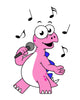Illustration Singing Stegosaurus Wall Decal