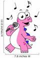 Illustration Singing Stegosaurus Wall Decal