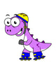 Illustration Skating Tyrannosaurus Rex Wall Decal
