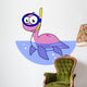 Illustration Snorkeling Loch Ness Wall Decal