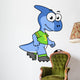 Cute Illustration Parasaurolophus Playing Wall Decal