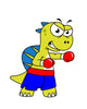 Illustration Spinosaurus Boxing Wall Decal