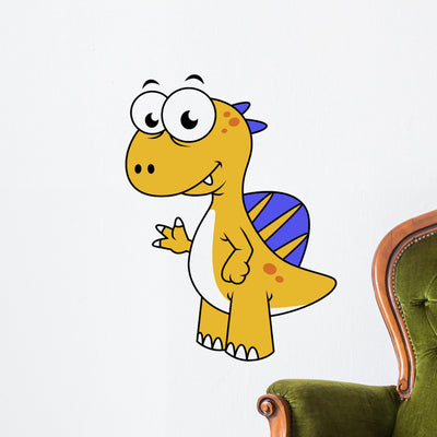Cute Illustration Spinosaurus Wall Decal Design 3 shown on a wall