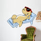 Illustration Sunbathing Tyrannosaurus Rex Wall Decal