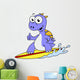 Illustration Surfing Spinosaurus Wall Decal