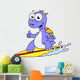 Illustration Surfing Spinosaurus Wall Decal