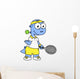 Illustration Tyrannosaurus Rex Tennis Wall Decal