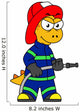 Illustration Tyrannosaurus Rex Firefighter Wall Decal