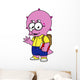 Illustration Triceratops Nerd with Wall Decal