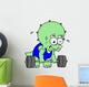 Illustration Triceratops Lifting Weights Wall Decal