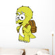 Illustration Triceratops with Backpack Wall Decal