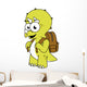 Illustration Triceratops with Backpack Wall Decal